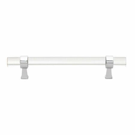 GLIDERITE HARDWARE 5-1/16 in. Center to Center Clear Acrylic Cabinet Pull Polished Chrome, 5PK 4718-128-PC-5